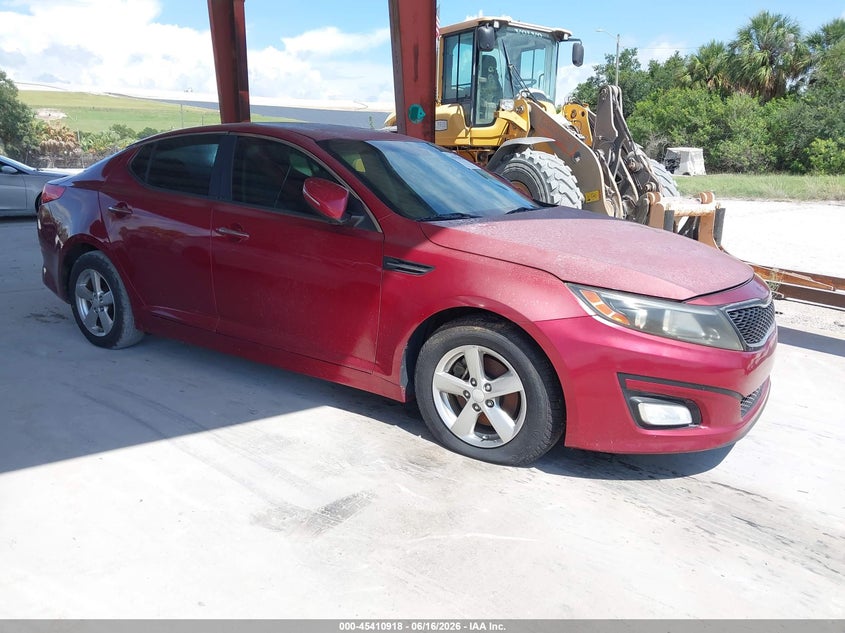 2015 Kia Optima VIN 5XXGM4A75FG464883 IAAI salvage auction — NORMAL WEAR, Clear (Florida), sold $850 on 2026-07-14 (photo 1)