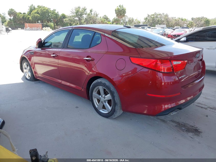 2015 Kia Optima VIN 5XXGM4A75FG464883 IAAI salvage auction — NORMAL WEAR, Clear (Florida), sold $850 on 2026-07-14 (photo 3)