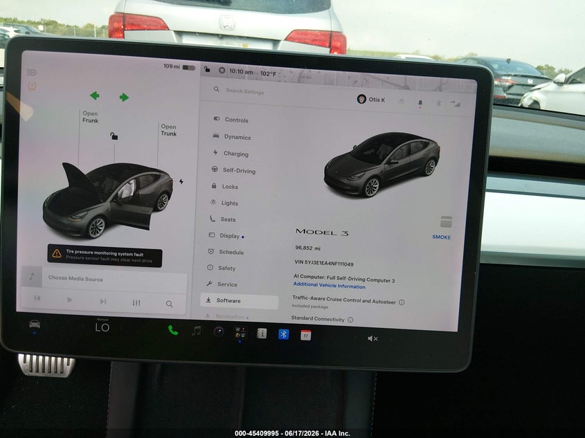 2022 Tesla Model 3 VIN 5YJ3E1EA4NF111049 IAAI salvage auction — RIGHT FRONT, Certificate Of Destruction (Florida), sold $5,250 on 2026-07-16 (photo 7)