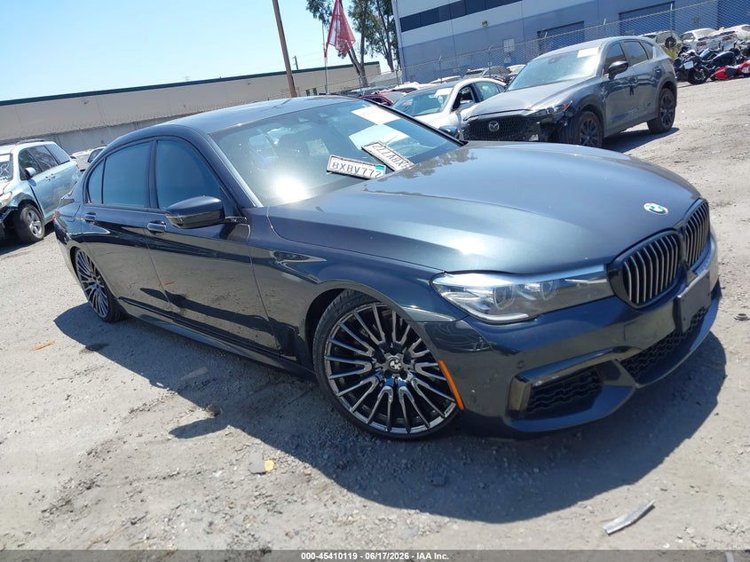 2018 BMW 7er VIN WBA7E2C56JG743027 IAAI salvage auction — REAR END, Salvage Certificate (California), sold $8,300 on 2026-07-10 (photo 1)