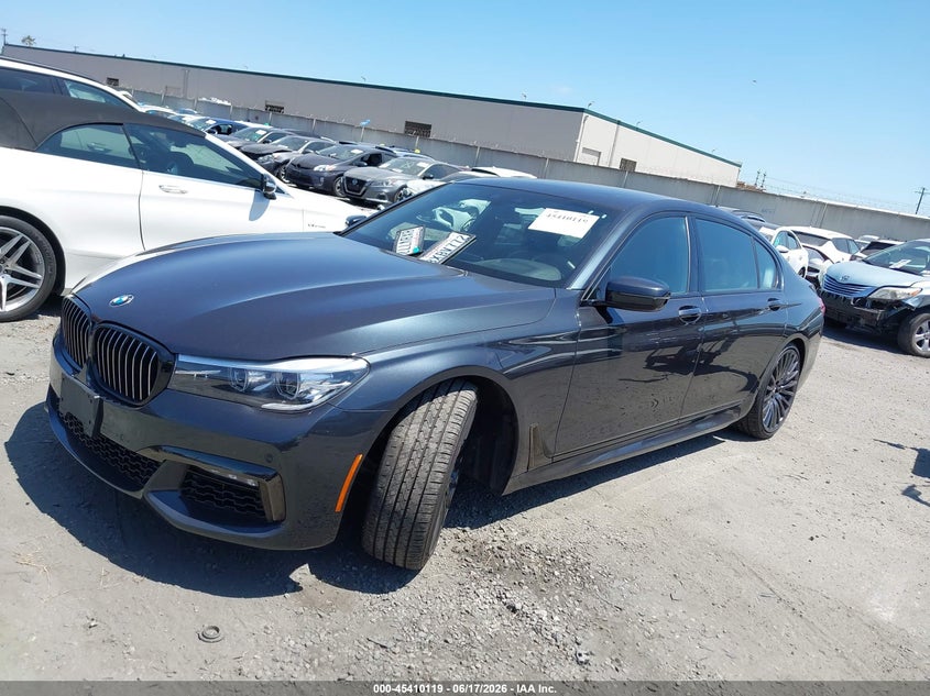 2018 BMW 7er VIN WBA7E2C56JG743027 IAAI salvage auction — REAR END, Salvage Certificate (California), sold $8,300 on 2026-07-10 (photo 2)