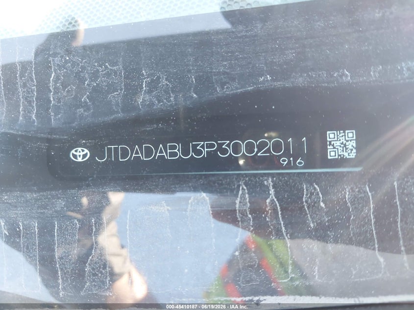 2023 Toyota Prius VIN JTDADABU3P3002011 IAAI salvage auction — FRONT & REAR, Salvage (Indiana), sold $4,800 on 2026-07-15 (photo 9)