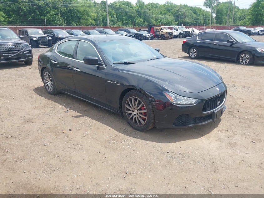 2015 Maserati Ghibli VIN ZAM57RTA2F1149664 IAAI salvage auction — LEFT & RIGHT, Salvage Title, sold $3,850 on 2026-08-12 (photo 1)