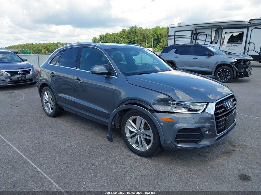 2016 Audi Q3 VIN WA1EFCFSXGR003664 IAAI salvage auction — RIGHT FRONT, Clear (Indiana), sold $5,200 on 2026-07-23 (photo 1)