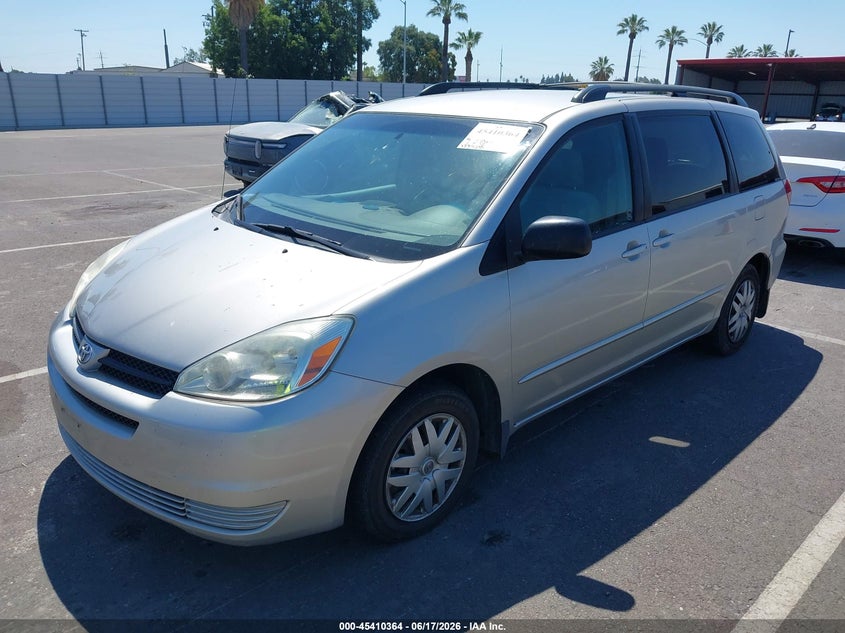 2005 Toyota Sienna VIN 5TDZA23CX5S367109 IAAI salvage auction — RIGHT FRONT, Salvage (California), sold $875 on 2026-07-07 (photo 2)