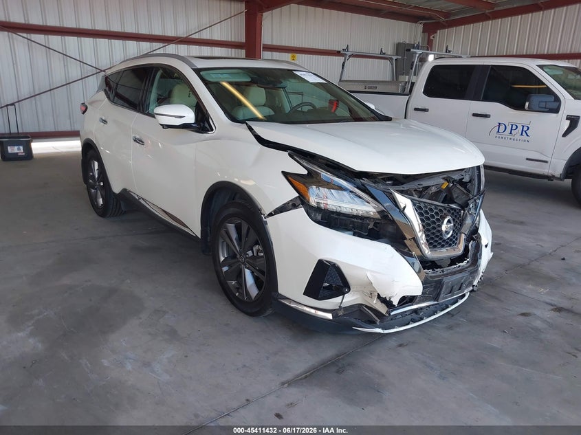 2020 Nissan Murano VIN 5N1AZ2DS0LN145737 IAAI salvage auction — FRONT END, Salvage (California), sold $2,250 on 2026-07-09 (photo 1)