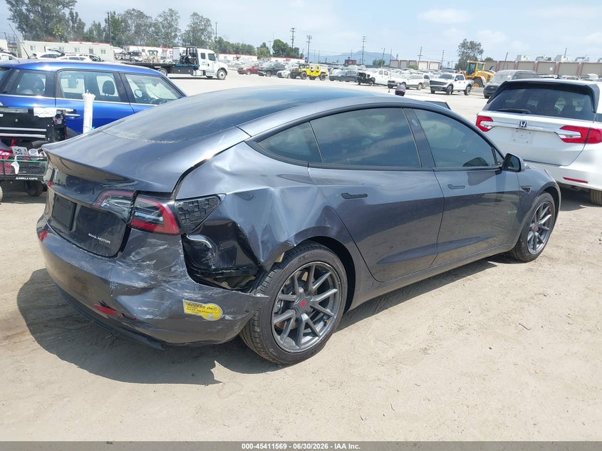 2021 Tesla Model 3 VIN 5YJ3E1EB9MF089170 IAAI salvage auction — RIGHT REAR, Salvage (California), sold $8,900 on 2026-07-08 (photo 4)