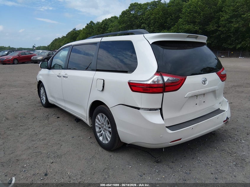 2017 Toyota Sienna VIN 5TDYZ3DC1HS819073 IAAI salvage auction — FRONT & REAR, Salvage (Massachusetts), sold $1,250 on 2026-07-28 (photo 3)