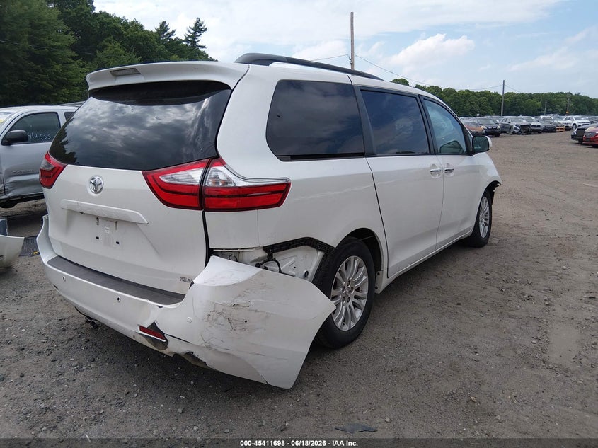 2017 Toyota Sienna VIN 5TDYZ3DC1HS819073 IAAI salvage auction — FRONT & REAR, Salvage (Massachusetts), sold $1,250 on 2026-07-28 (photo 4)