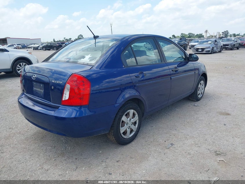 2009 Hyundai Accent VIN KMHCN46C19U299412 IAAI salvage auction — REAR END, Salvage (Texas), sold $325 on 2026-07-28 (photo 4)
