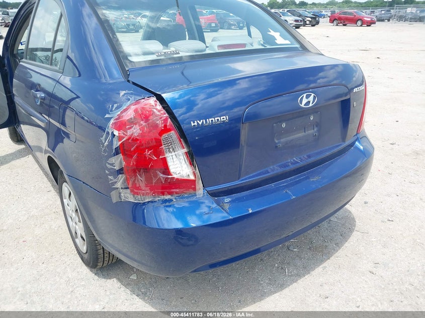 2009 Hyundai Accent VIN KMHCN46C19U299412 IAAI salvage auction — REAR END, Salvage (Texas), sold $325 on 2026-07-28 (photo 6)