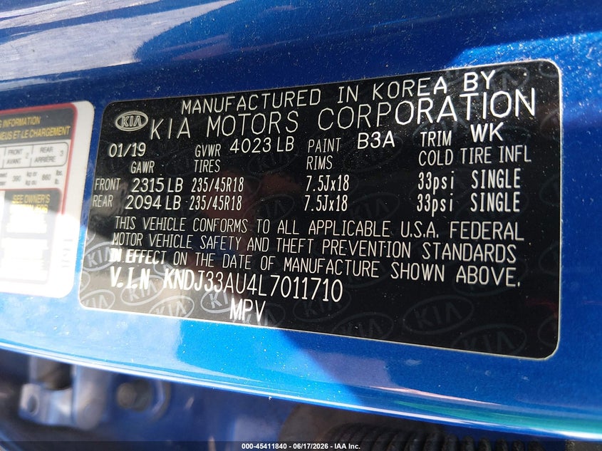 2020 Kia Soul VIN KNDJ33AU4L7011710 IAAI salvage auction — LEFT SIDE, Salvage (South Carolina), sold $3,500 on 2026-07-28 (photo 9)