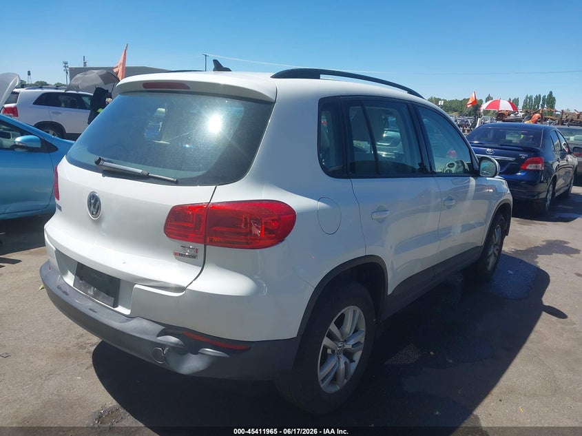 2017 Volkswagen Tiguan VIN WVGBV7AX4HK034324 IAAI salvage auction — FRONT & REAR, Salvage Title, sold $2,375 on 2026-07-23 (photo 4)