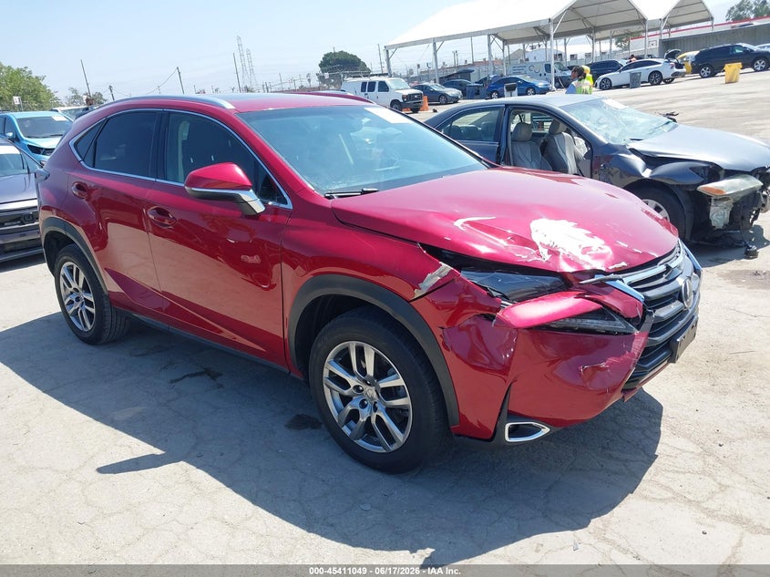 2016 Lexus Nx VIN JTJYARBZ5G2031059 IAAI salvage auction — FRONT END, Salvage (California), sold $7,100 on 2026-07-17 (photo 1)
