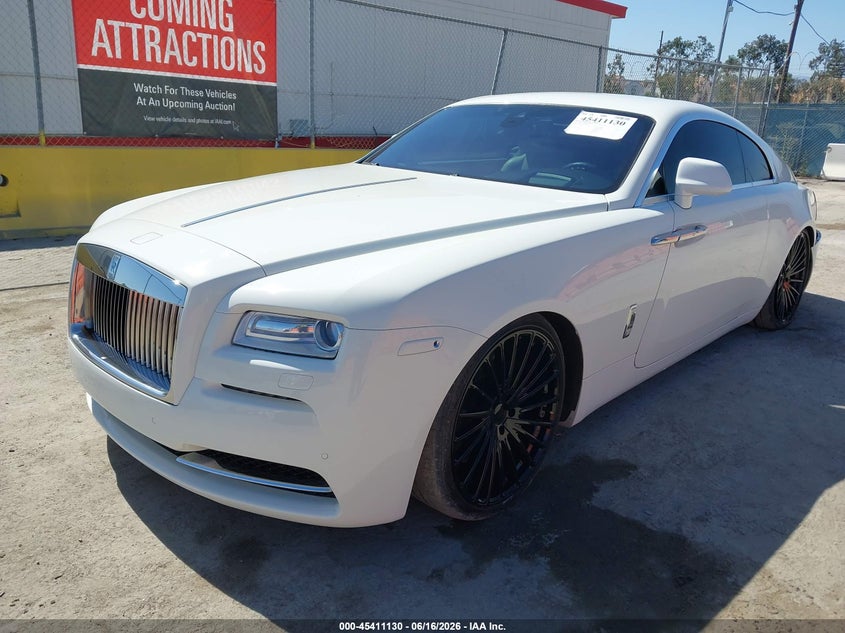 2014 Rolls-royce Wraith VIN SCA665C56EUX84477 IAAI salvage auction — REAR END, Salvage (California), sold $21,100 on 2026-08-19 (photo 2)
