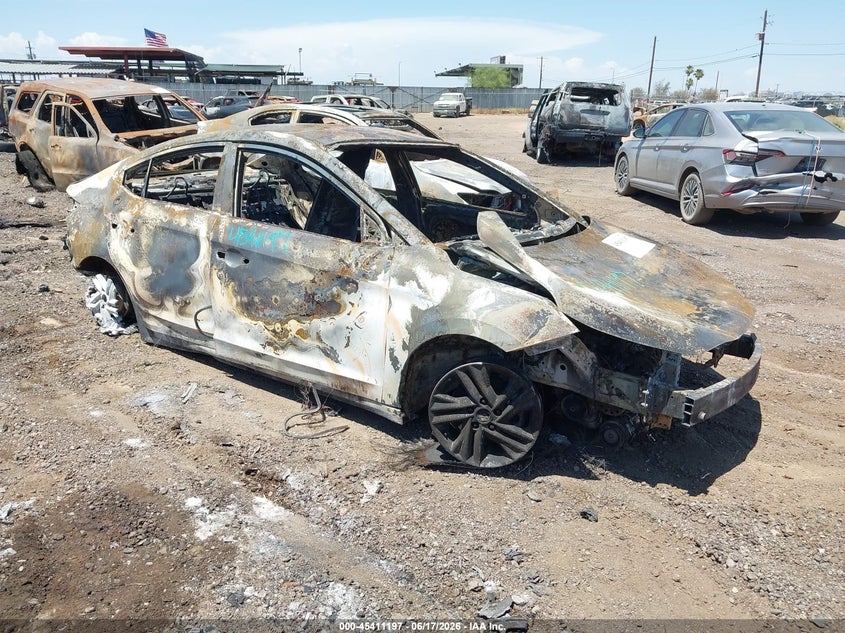 2020 Hyundai Elantra VIN KMHD84LF6LU106091 IAAI salvage auction — TOTAL BURN, Non-Repairable (Arizona), sold $100 on 2026-07-07 (photo 1)