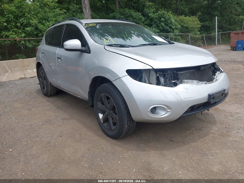 2009 Nissan Murano VIN JN8AZ18W29W133513 IAAI salvage auction — FRONT END, Salvage - Greater Than 75% (Maryland), sold $25 on 2026-07-22 (photo 1)