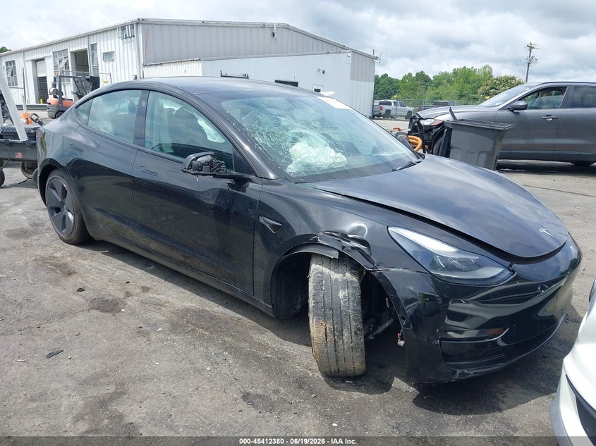 2022 Tesla Model 3 VIN 5YJ3E1EA4NF110614 IAAI salvage auction — FRONT END, Salvage (North Carolina), sold $125 on 2026-07-23 (photo 1)