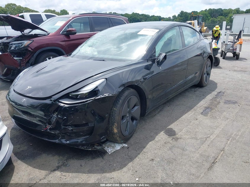 2022 Tesla Model 3 VIN 5YJ3E1EA4NF110614 IAAI salvage auction — FRONT END, Salvage (North Carolina), sold $125 on 2026-07-23 (photo 2)