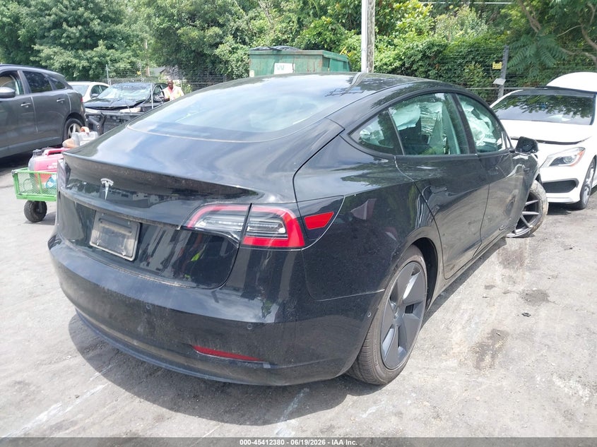 2022 Tesla Model 3 VIN 5YJ3E1EA4NF110614 IAAI salvage auction — FRONT END, Salvage (North Carolina), sold $125 on 2026-07-23 (photo 4)