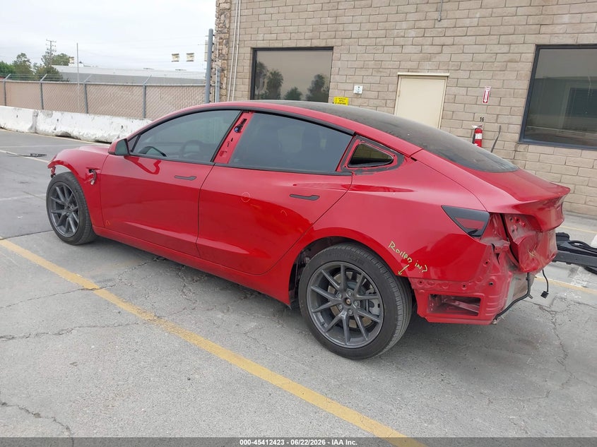 2022 Tesla Model 3 VIN 5YJ3E1EB9NF297390 IAAI salvage auction — FRONT & REAR, Salvage (California), sold $7,800 on 2026-07-13 (photo 3)