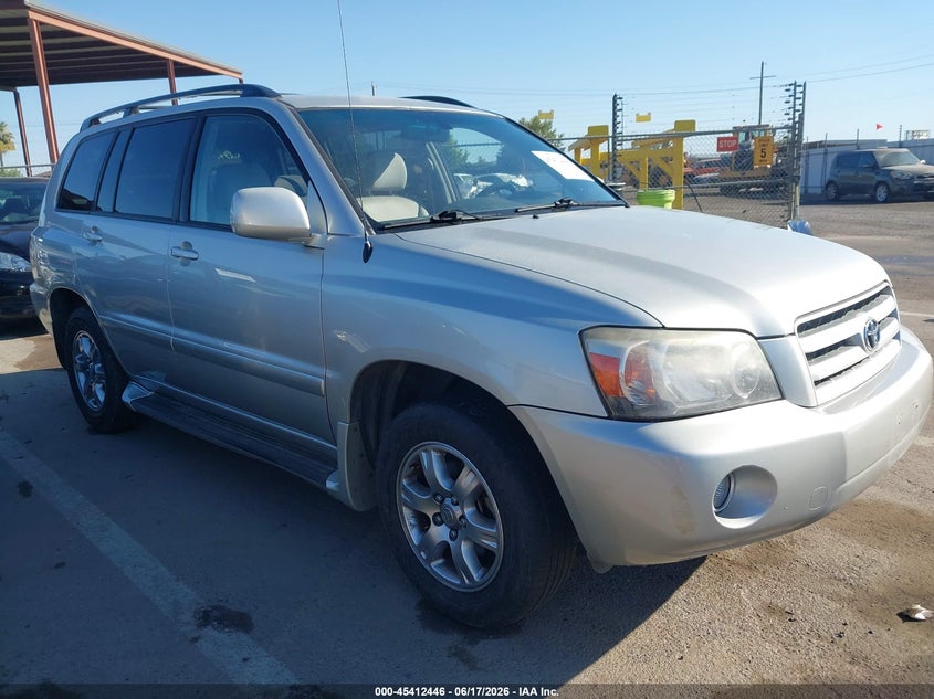 2006 Toyota Highlander VIN JTEGP21A360099060 IAAI salvage auction — NORMAL WEAR, Clear - Dealer Only (California), sold $1,125 on 2026-07-14 (photo 1)