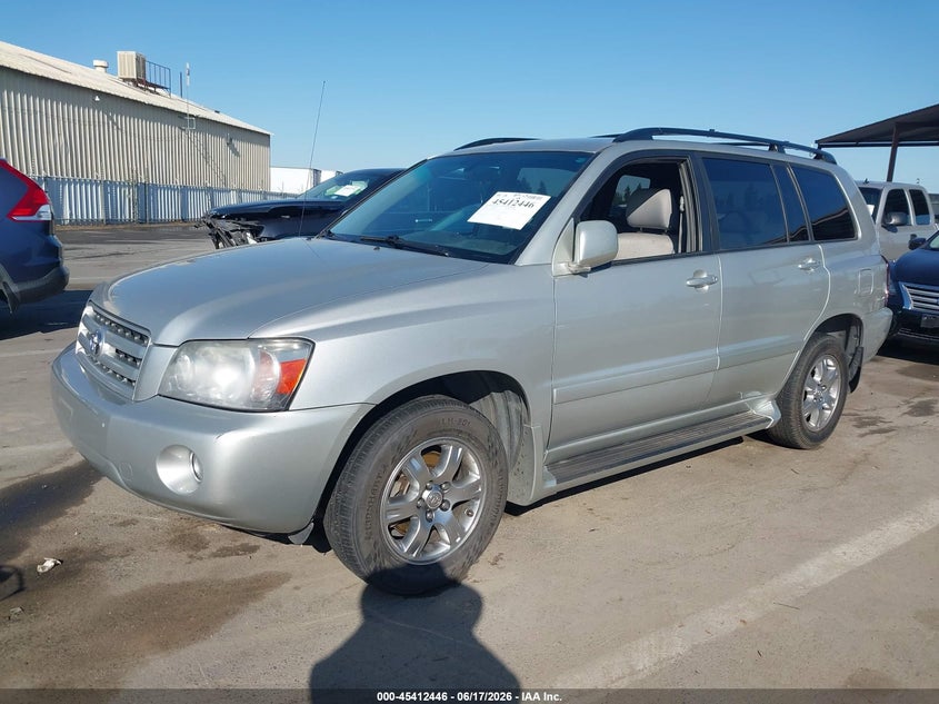 2006 Toyota Highlander VIN JTEGP21A360099060 IAAI salvage auction — NORMAL WEAR, Clear - Dealer Only (California), sold $1,125 on 2026-07-14 (photo 2)
