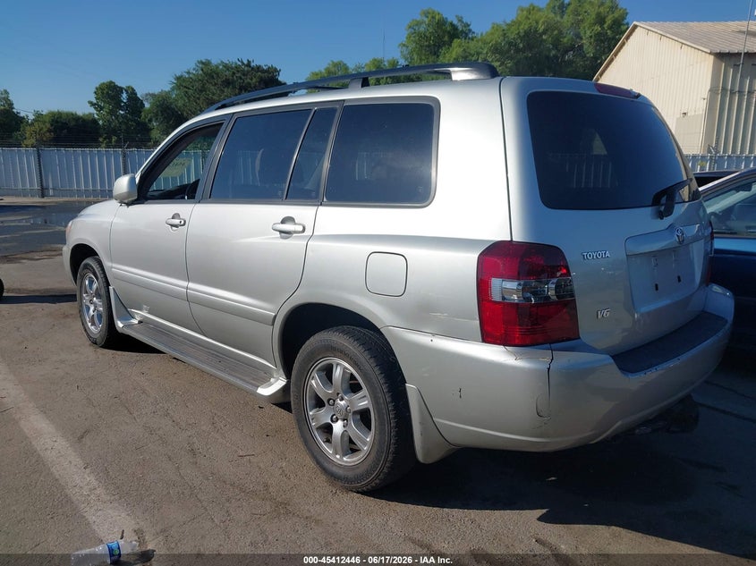 2006 Toyota Highlander VIN JTEGP21A360099060 IAAI salvage auction — NORMAL WEAR, Clear - Dealer Only (California), sold $1,125 on 2026-07-14 (photo 3)