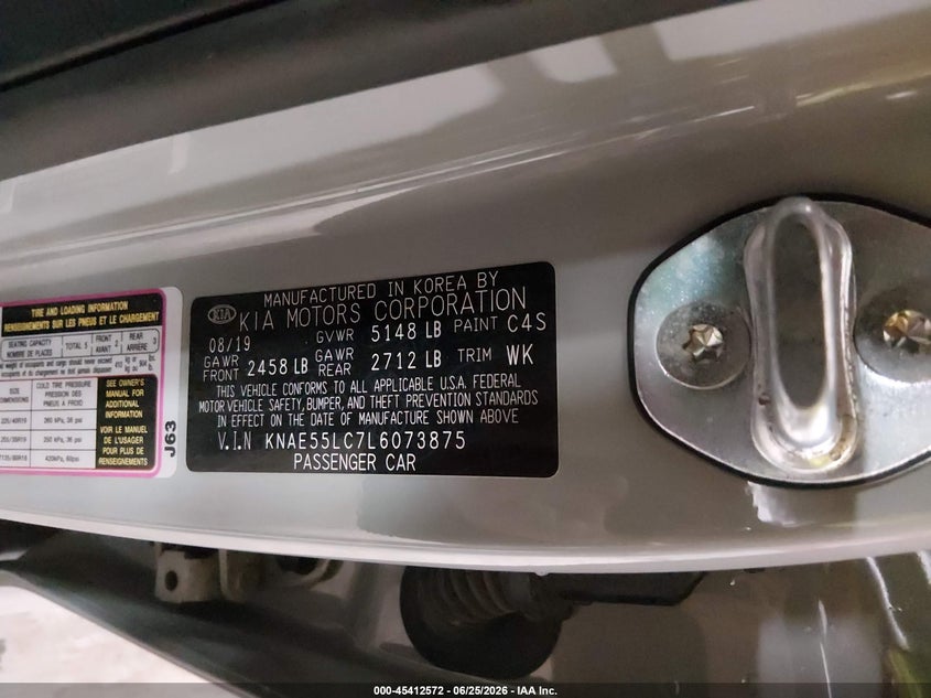 2020 Kia Stinger VIN KNAE55LC7L6073875 IAAI salvage auction — UNDERCARRIAGE, Salvage (Iowa), sold $8,100 on 2026-07-17 (photo 9)