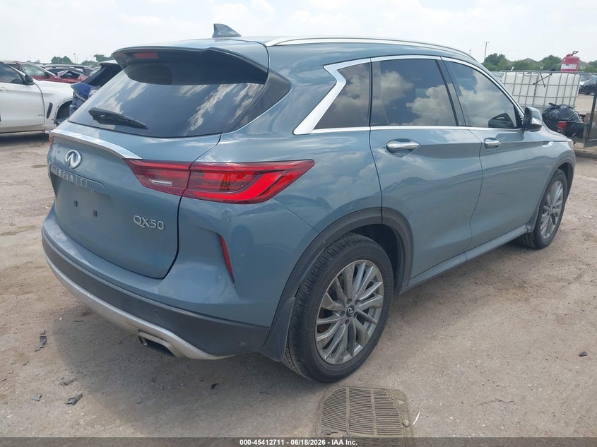 2024 Infiniti Qx50 VIN 3PCAJ5BA4RF101917 IAAI salvage auction — LEFT FRONT, Original (Texas), sold $9,600 on 2026-09-23 (photo 4)