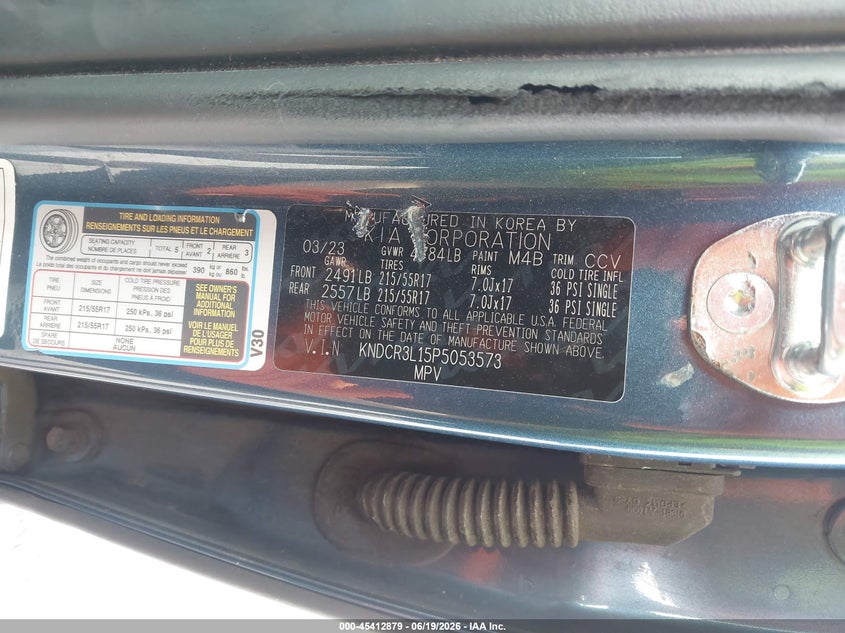 2023 Kia Niro VIN KNDCR3L15P5053573 IAAI salvage auction — FRAME DAMAGE, Salvage Title, sold $4,400 on 2026-07-31 (photo 9)