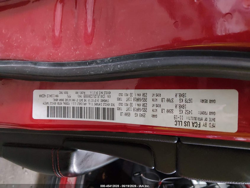 2020 Jeep Grand cherokee VIN 1C4RJFLG5LC208989 IAAI salvage auction — FRONT END, Salvage Title, sold $7,450 on 2026-08-22 (photo 9)
