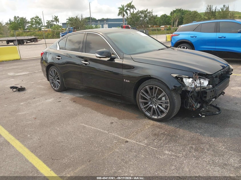 2017 Infiniti Q50 VIN JN1EV7AR0HM841319 IAAI salvage auction — NORMAL WEAR, Salvage (Florida), sold $1,000 on 2026-07-16 (photo 1)