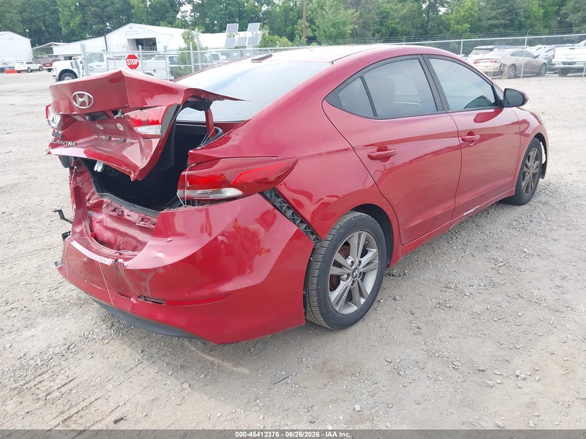 2017 Hyundai Elantra VIN KMHD84LF3HU142523 IAAI salvage auction — REAR END, Clear (Virginia), sold $775 on 2026-07-24 (photo 4)