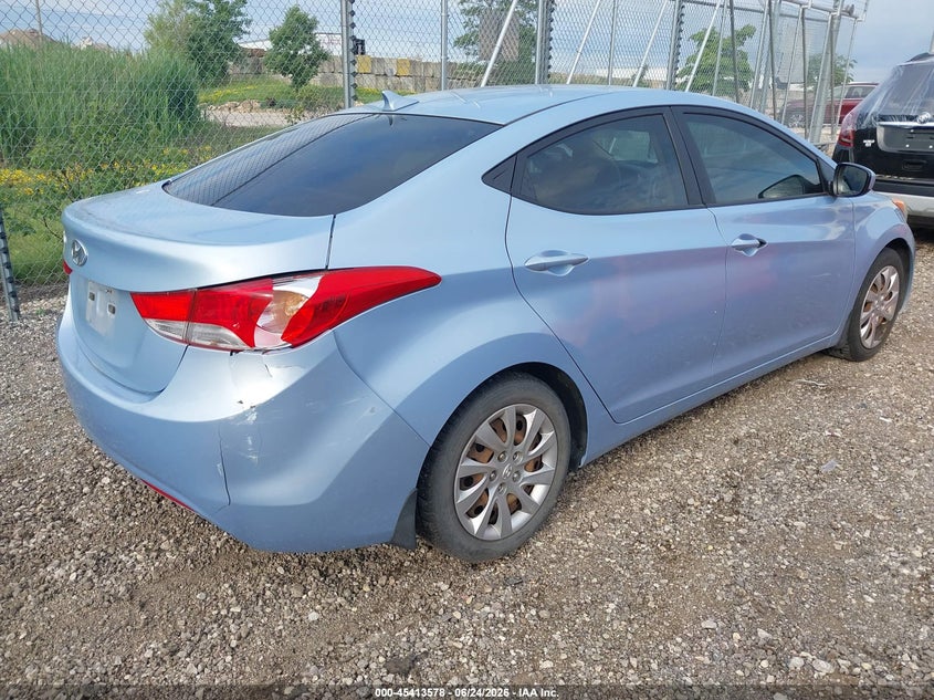 2013 Hyundai Elantra VIN KMHDH4AE6DU539700 IAAI salvage auction — NORMAL WEAR, Clear (Montana), sold $475 on 2026-07-29 (photo 4)