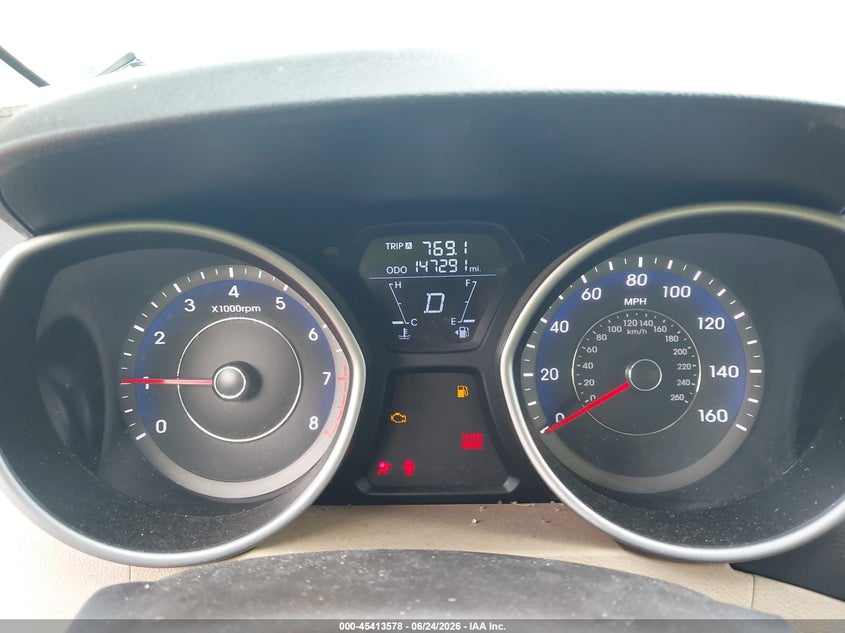 2013 Hyundai Elantra VIN KMHDH4AE6DU539700 IAAI salvage auction — NORMAL WEAR, Clear (Montana), sold $475 on 2026-07-29 (photo 7)