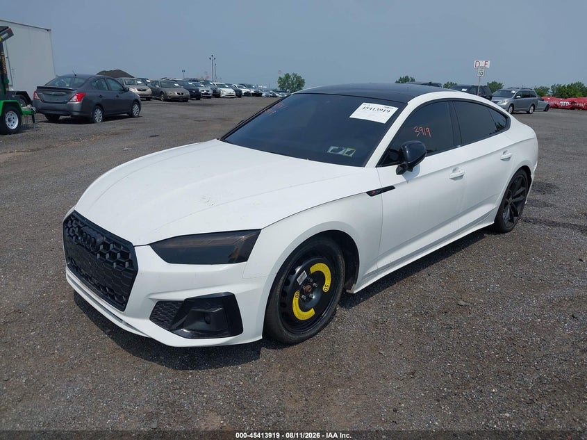 2023 Audi A5 sportback VIN WAUDACF56PA052902 IAAI salvage auction — RIGHT SIDE, Mv-907A (New York), sold $10,350 on 2026-08-25 (photo 2)