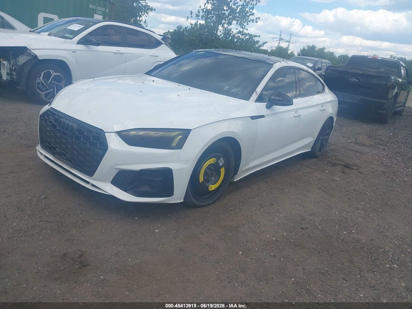 2023 Audi A5 sportback VIN WAUDACF56PA052902 IAAI salvage auction — SIDE, Mv-907A (New York), sold $13,600 on 2026-09-01 (photo 2)