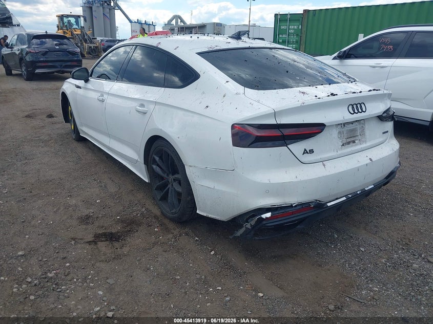 2023 Audi A5 sportback VIN WAUDACF56PA052902 IAAI salvage auction — SIDE, Mv-907A (New York), sold $13,600 on 2026-09-01 (photo 3)