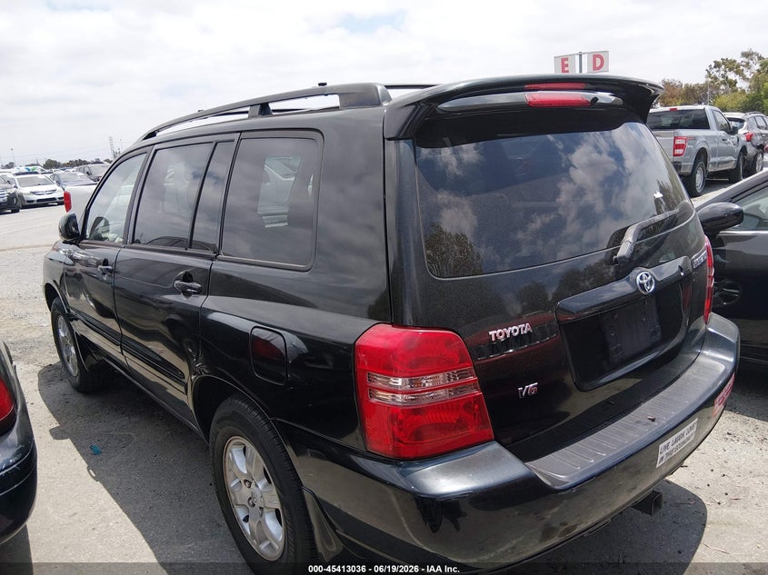 2003 Toyota Highlander VIN JTEGF21A830091132 IAAI salvage auction — NORMAL WEAR, Clear - Dealer Only (California), sold $550 on 2026-07-09 (photo 3)