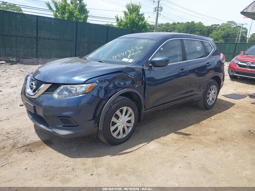 2016 Nissan Rogue VIN KNMAT2MV9GP713476 IAAI salvage auction — FRONT END, Salvage Title, sold $800 on 2026-07-28 (photo 2)