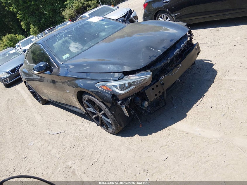 2017 Infiniti Q60 VIN JN1EV7EK5HM361046 IAAI salvage auction — FRONT END, Salvage (Massachusetts), sold $3,050 on 2026-07-07 (photo 1)