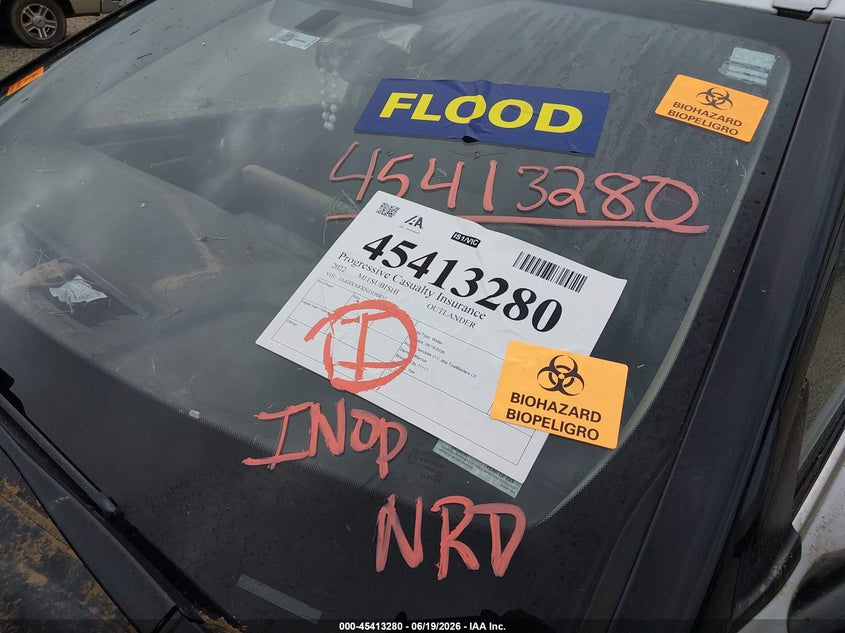 2022 Mitsubishi Outlander VIN JA4J4VA8XNZ036835 IAAI salvage auction — WATER/FLOOD, Salvage (Louisiana), sold $1,900 on 2026-07-29 (photo 7)
