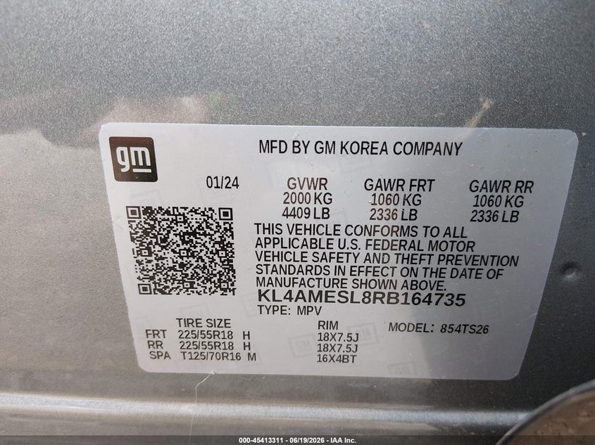 2024 Buick Encore gx VIN KL4AMESL8RB164735 IAAI salvage auction — FRONT END, Original (Texas), sold $3,750 on 2026-07-31 (photo 9)