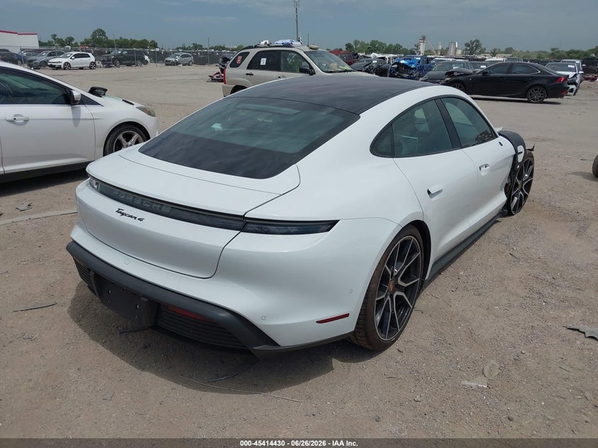 2025 Porsche Taycan VIN WP0AA2Y12SSA13045 IAAI salvage auction — FRONT END, Original (Texas), sold $48,200 on 2026-08-24 (photo 4)