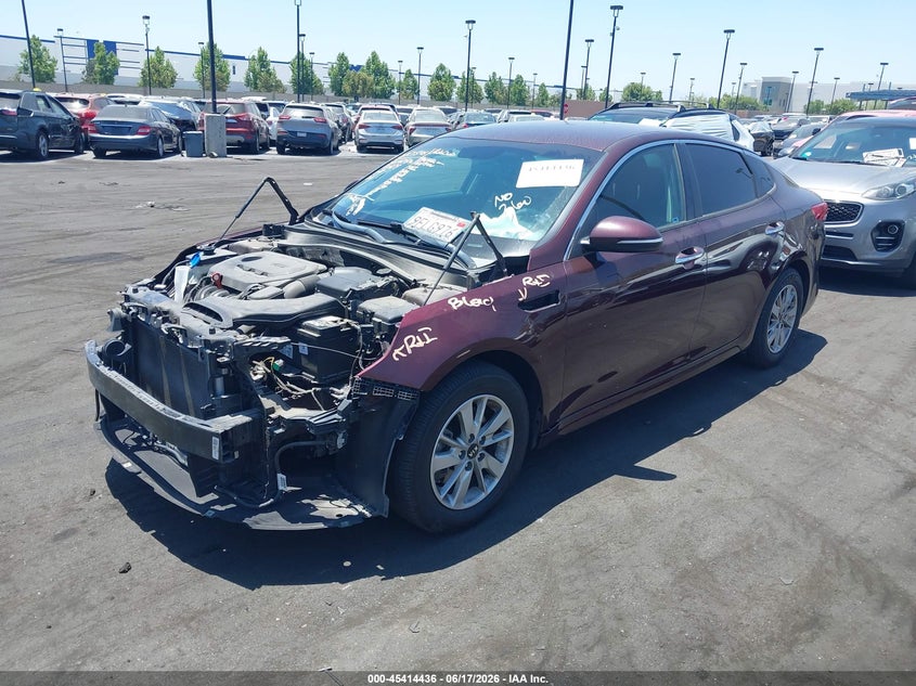 2016 Kia Optima VIN 5XXGT4L34GG109797 IAAI salvage auction — FRONT END, Salvage Title, sold $900 on 2026-07-26 (photo 2)