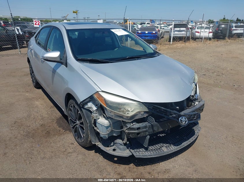 2014 Toyota Corolla VIN 5YFBURHE8EP034315 IAAI salvage auction — FRONT END, Salvage (California), sold $2,800 on 2026-07-08 (photo 1)