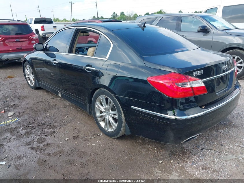 2013 Hyundai Genesis VIN KMHGC4DD0DU223210 IAAI salvage auction — WATER/FLOOD, Salvage (Texas), sold $875 on 2026-07-08 (photo 3)