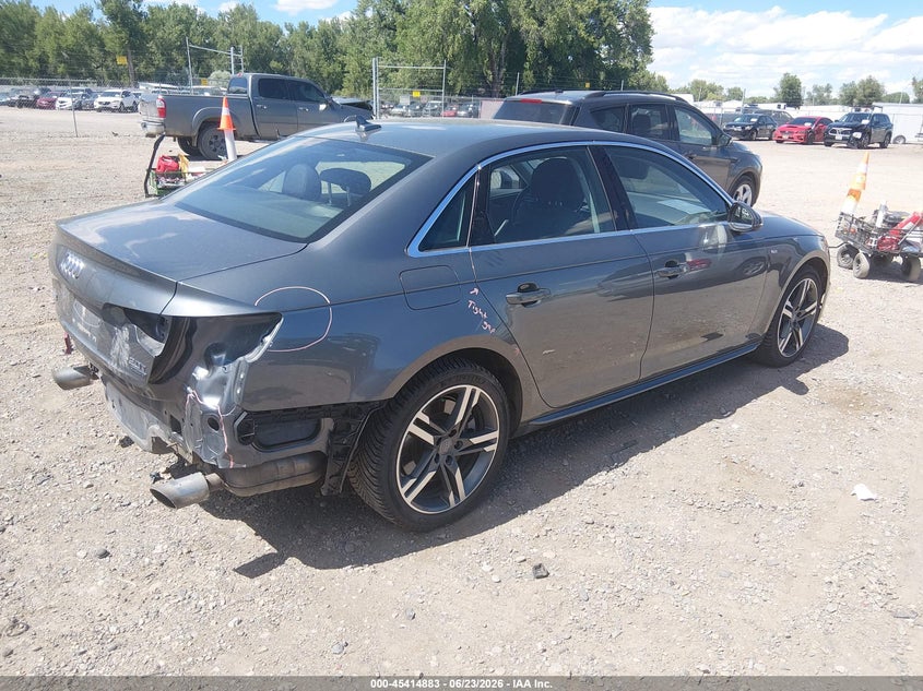 2018 Audi A4 VIN WAUFNAF4XJA181368 IAAI salvage auction — REAR END, Salvage (Montana), sold $7,800 on 2026-07-15 (photo 4)