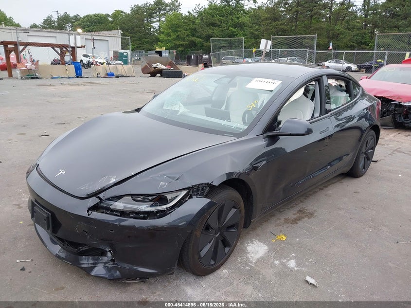 2025 Tesla Model 3 VIN 5YJ3E1EAXSF998975 IAAI salvage auction — FRONT END, Salvage Title, sold $12,000 on 2026-09-04 (photo 2)